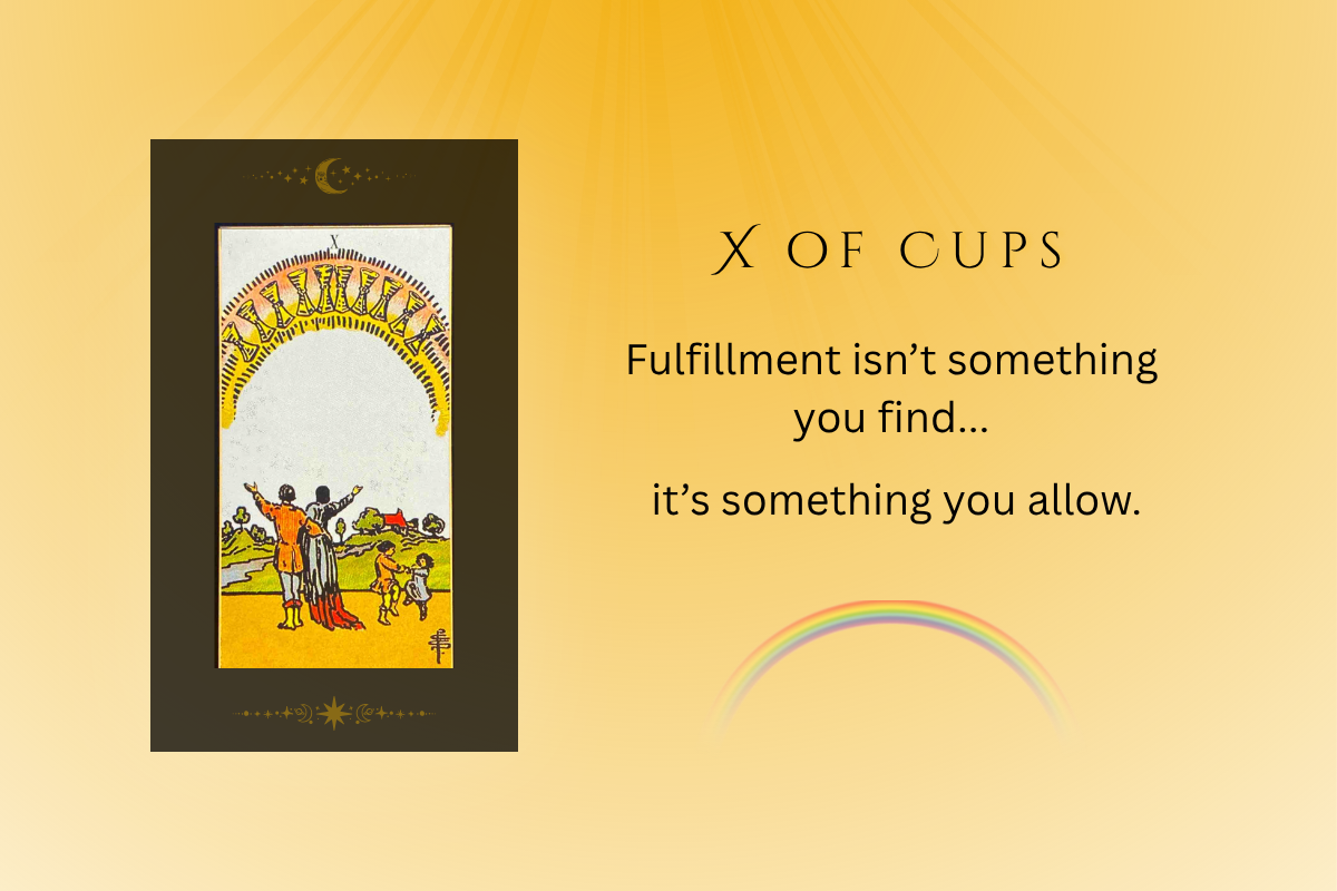 Fullfillment is something you find... it's something you allow.